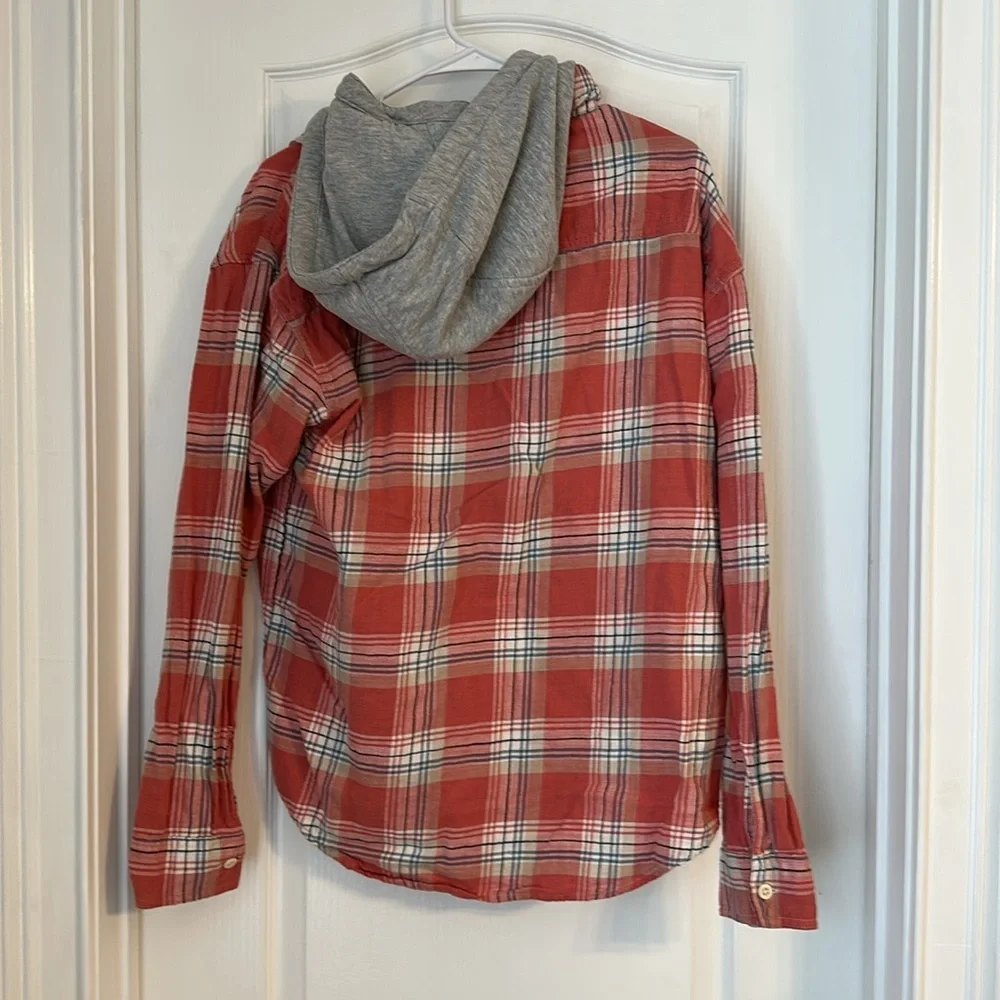 American Eagle Flannel with Detachable Hoodie - Medium - Picture 3 of 3